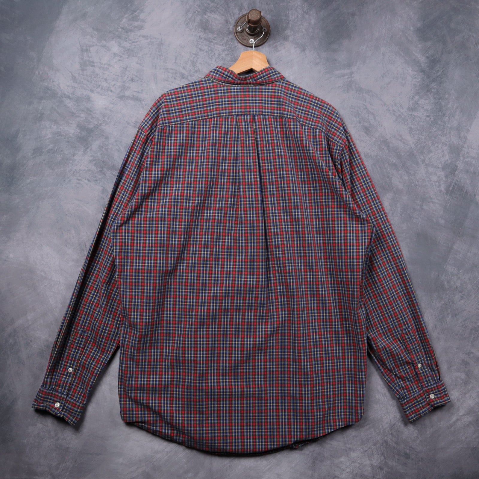 Y2K Red Plaid Ralph Lauren Classic Fit Long Sleeve Button-Up Shirt 5407