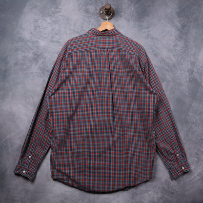 Y2K Red Plaid Ralph Lauren Classic Fit Long Sleeve Button-Up Shirt 5407