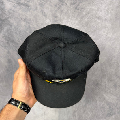 90s Black Pittsburgh Steelers Snapback Hat 6875