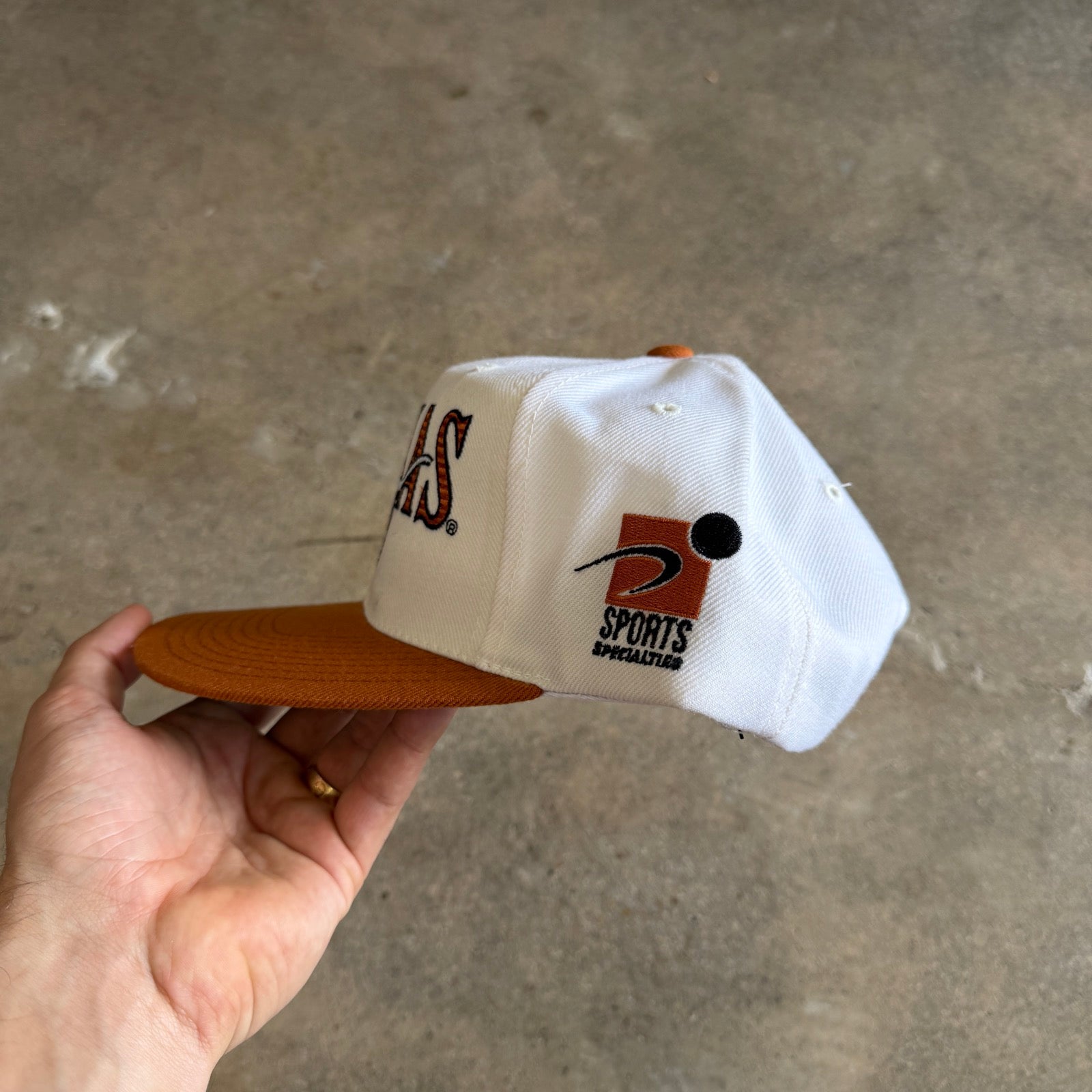 90s White Texas Longhorns Sports Specialties Snapback Hat 5774