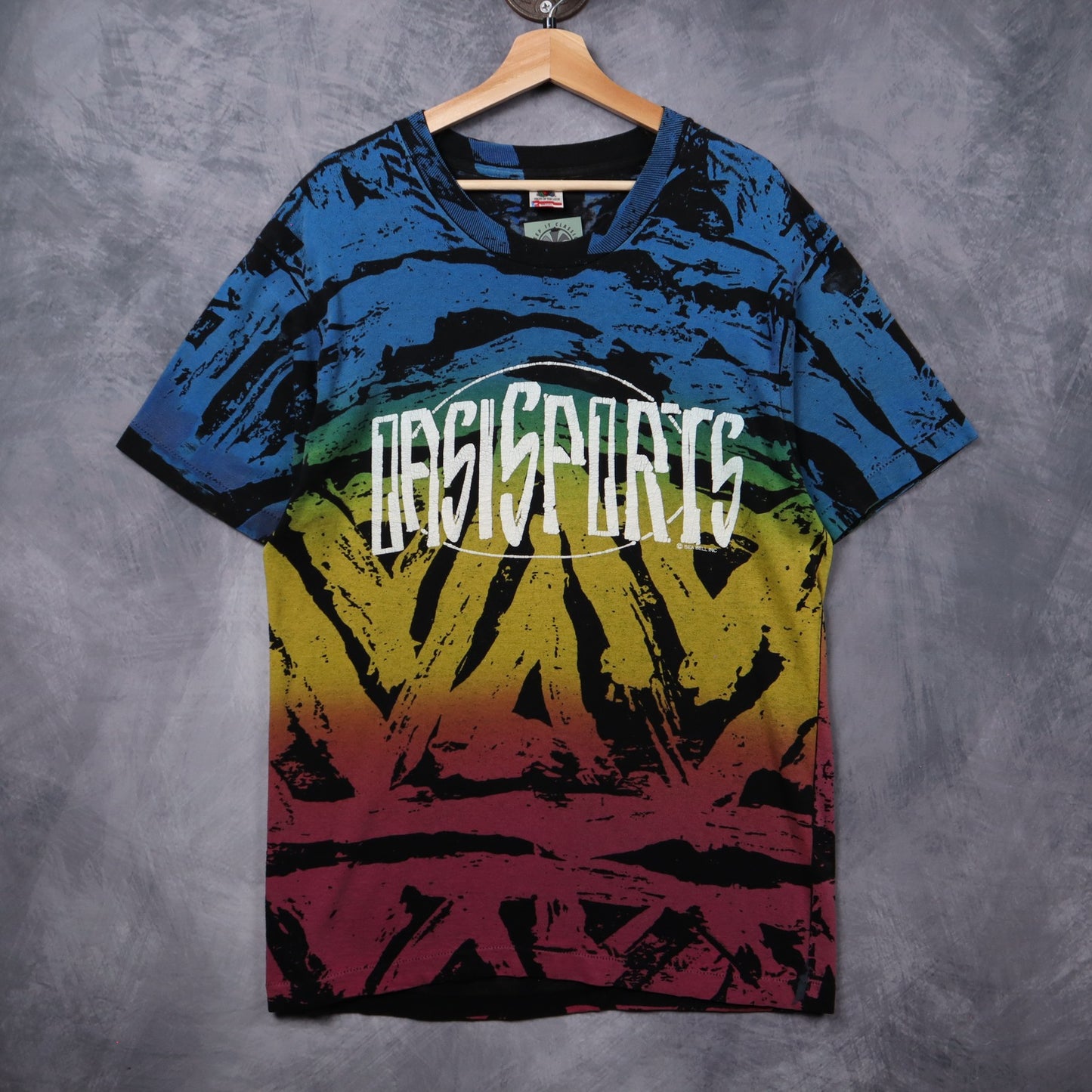 90s Rainbow Oasis Sports All Over Print Shirt 5415