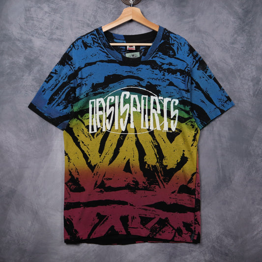 90s Rainbow Oasis Sports All Over Print Shirt 5415