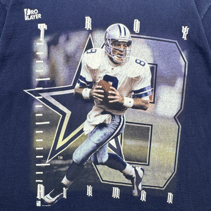 90s Blue Troy Aikman Dallas Cowboys Shirt 4262