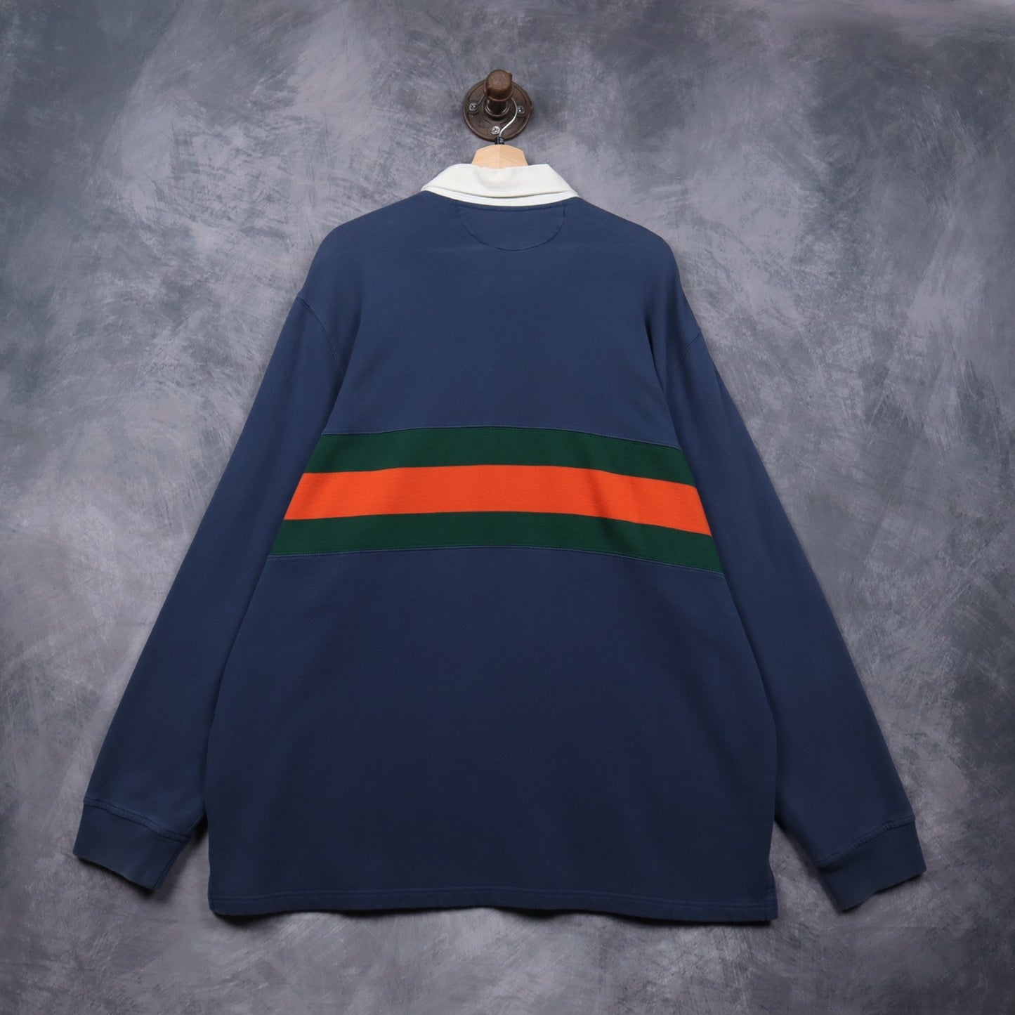 90s Navy Polo Ralph Lauren Striped Rugby Shirt 4912