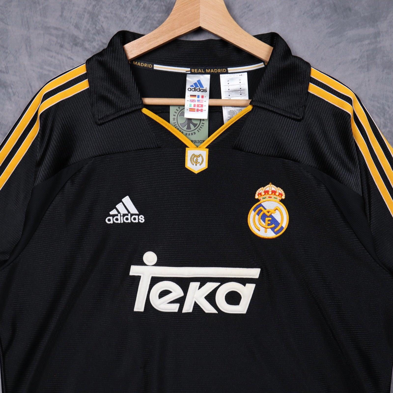 1999 Black Real Madrid Adidas Teka Away Jersey 5147