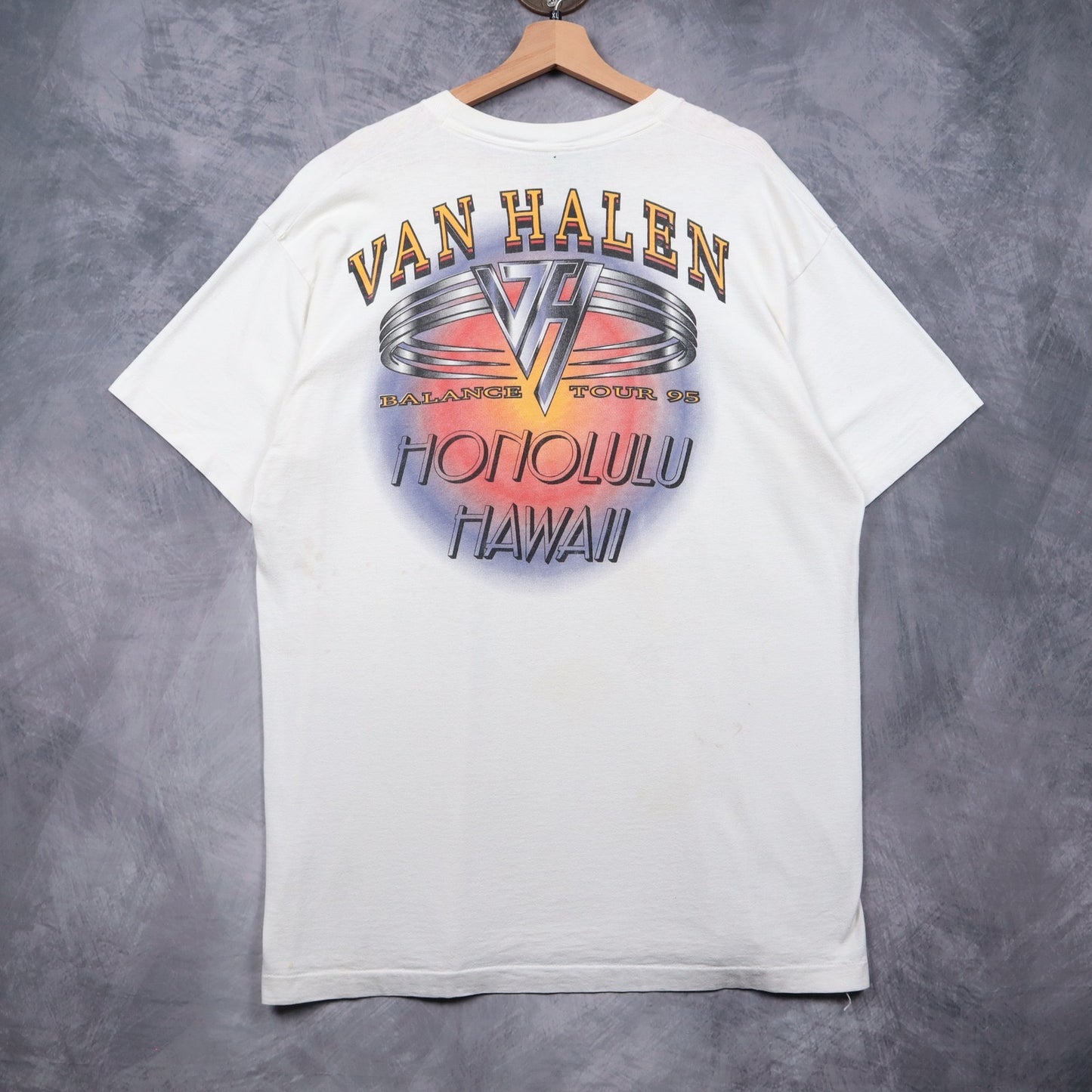 1995 White Van Halen Balance Tour Honolulu Hawaii Shirt 4954