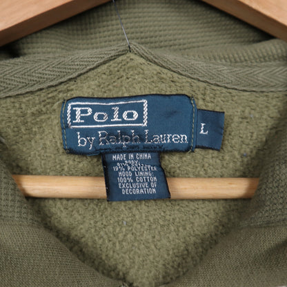 90s Olive Green Polo Ralph Lauren Essential Zip Up Hoodie 4697