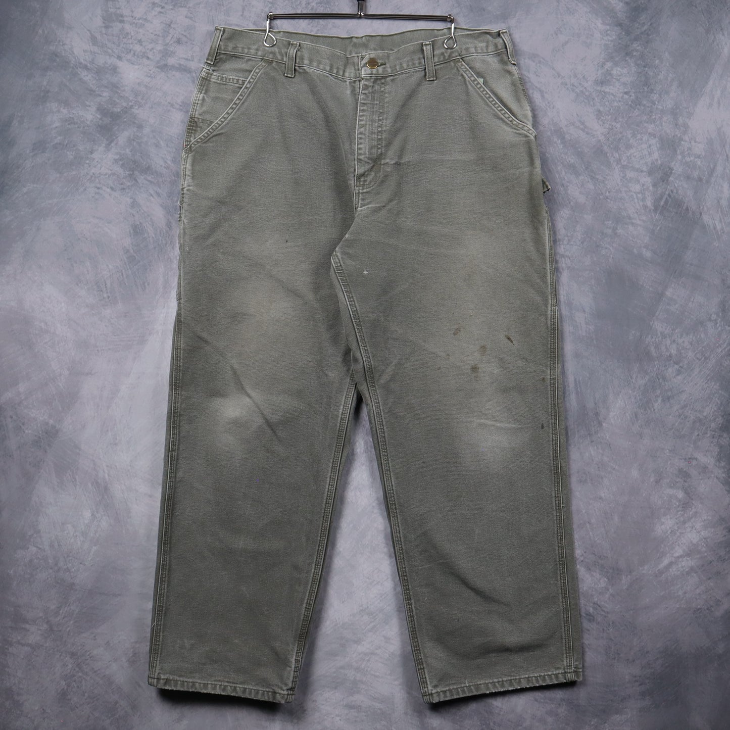 90s Faded Green Carhartt Carpenter Work Pants 5245
