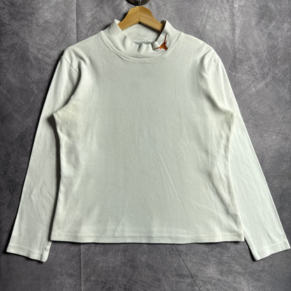 00s White Texas Longhorns Turtle Neck Long sleeve Shirt 4487