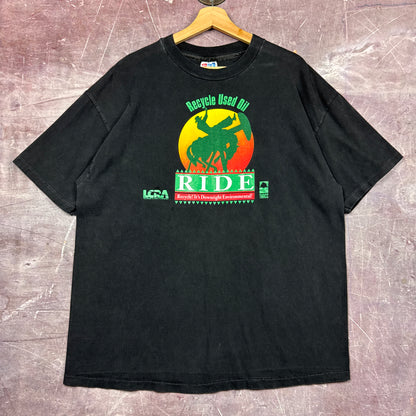 90s Black Recycle Used Oil Shirt 3696