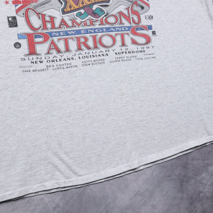 1997 Grey New England Patriots AFC Champions Super Bowl XXXI Shirt 6702