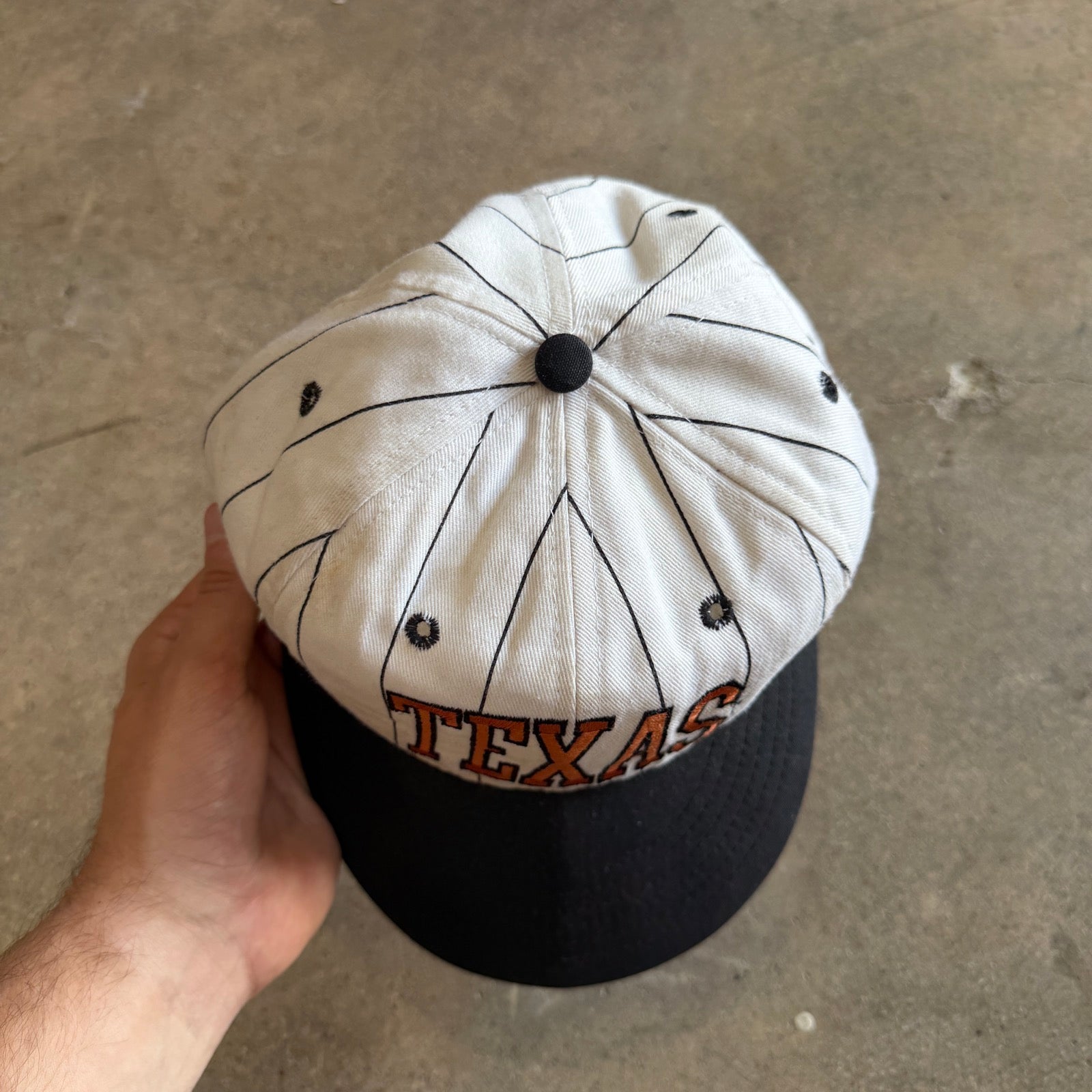90s White Texas Longhorns Pinstripe Hat 5797