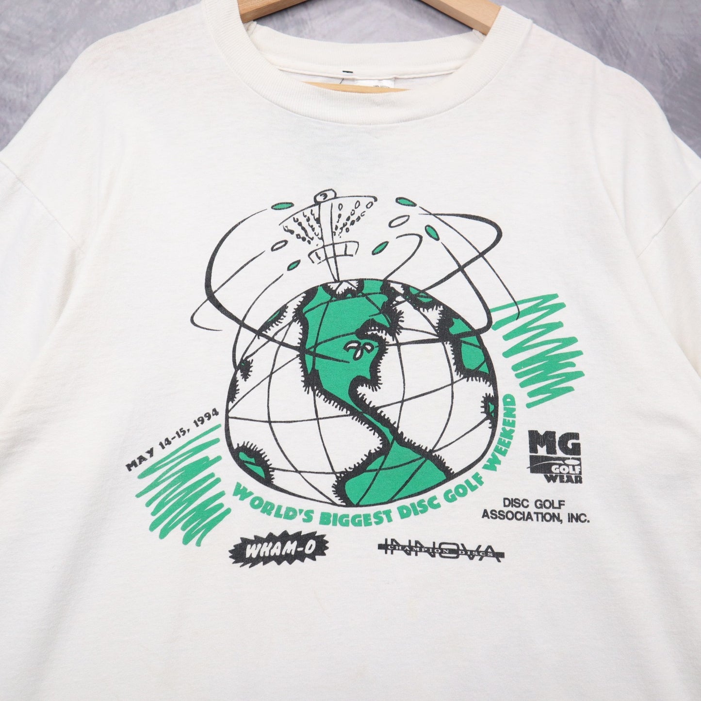 1994 White Wham-O World's Biggest Disc Golf Weekend Shirt 4655