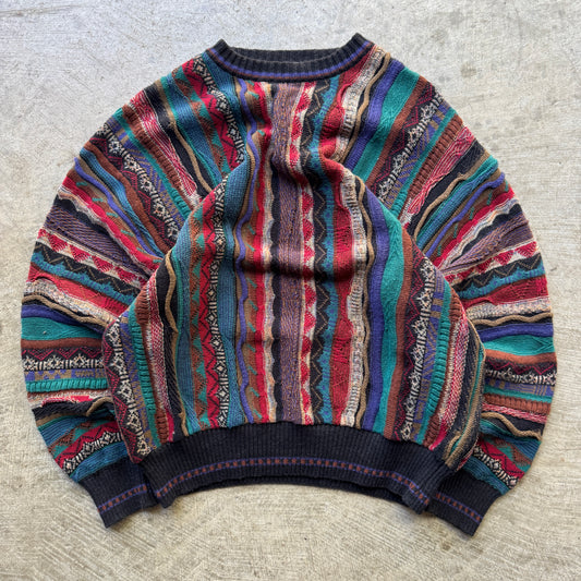 90s Multicolor 3D Knit Coogi Style Alfani Sweater M 0595