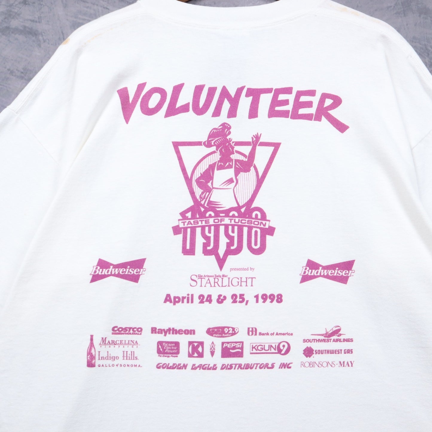 1998 White Budweiser Peace Love Shirt 4841