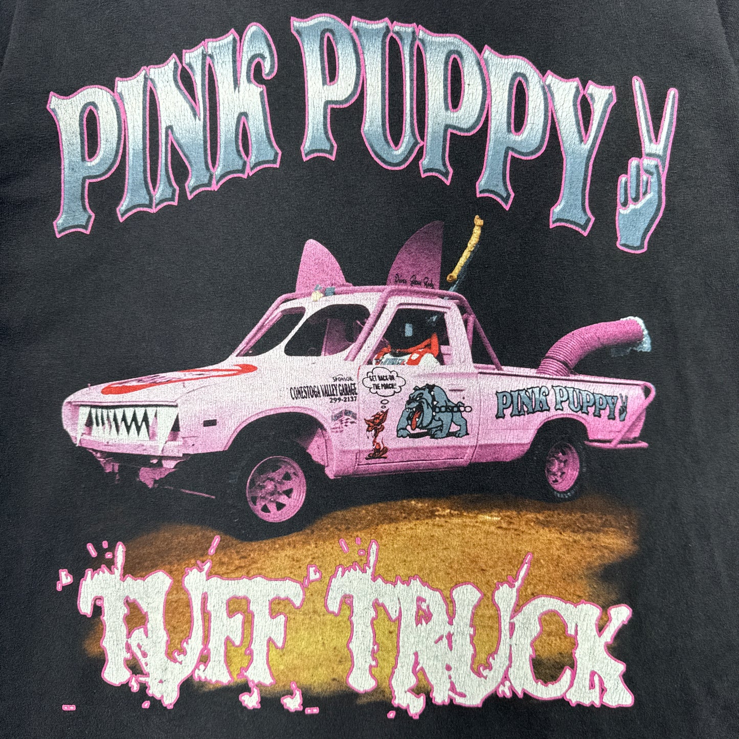 00s Black Pink Puppy Tuff Truck Shirt 3866