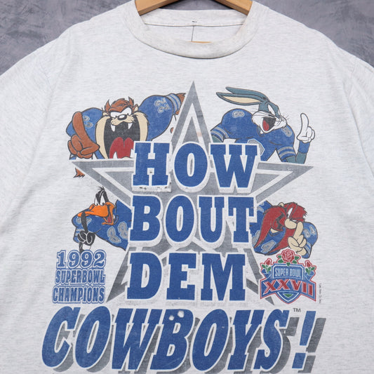 1992 Grey Dallas Cowboys Looney Tunes How Bout Dem Cowboys Shirt 6707