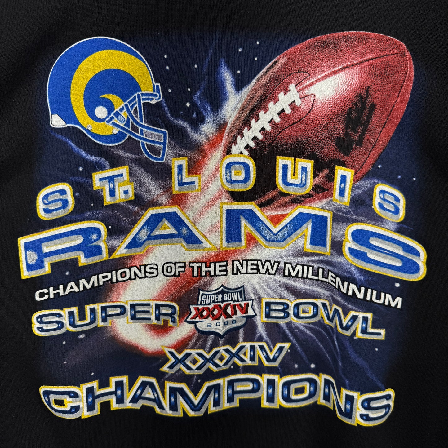 2000 Black St Louis Rams Crewneck Sweatshirt 4099