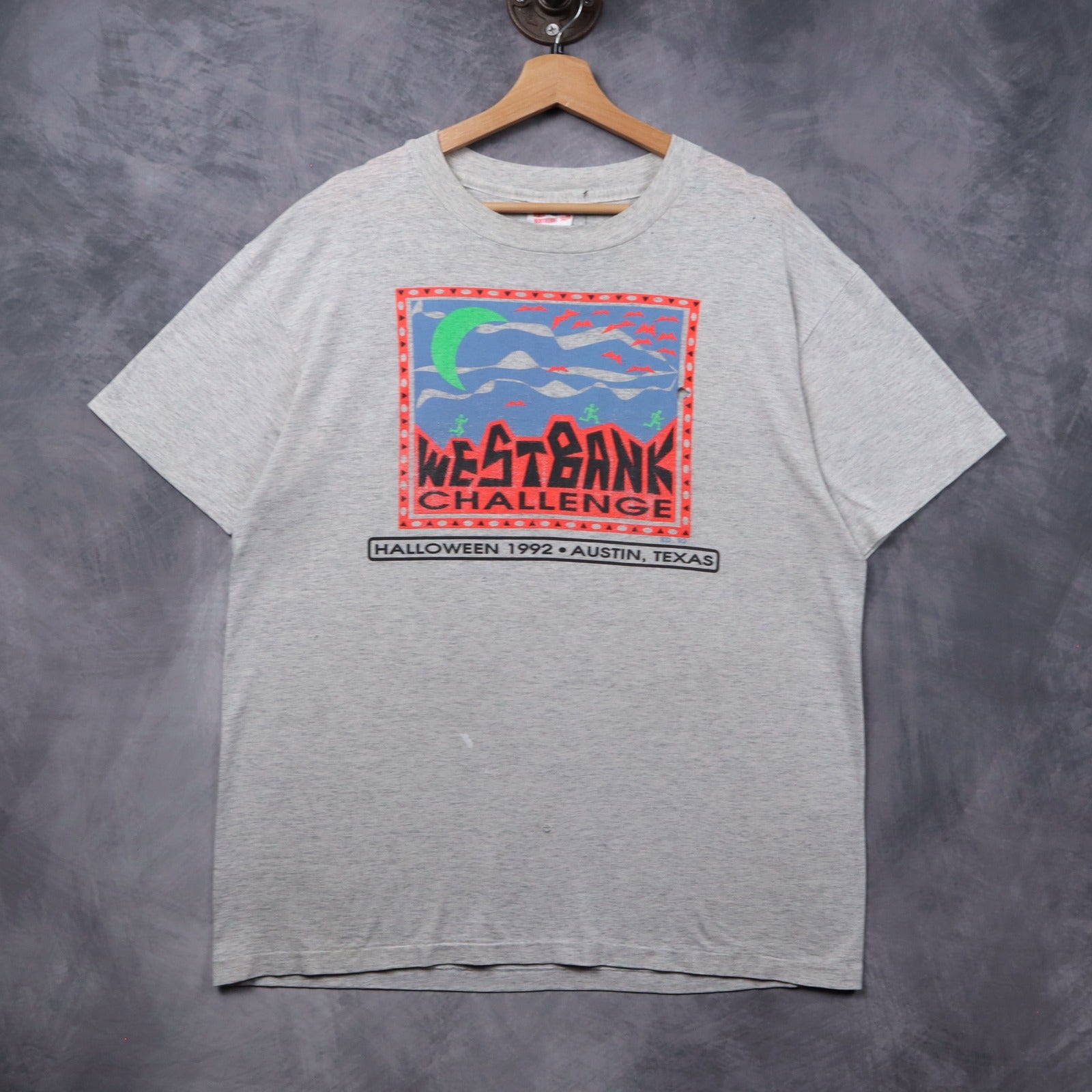 1992 Grey Westbank Challenge Halloween Austin Texas Shirt 5384