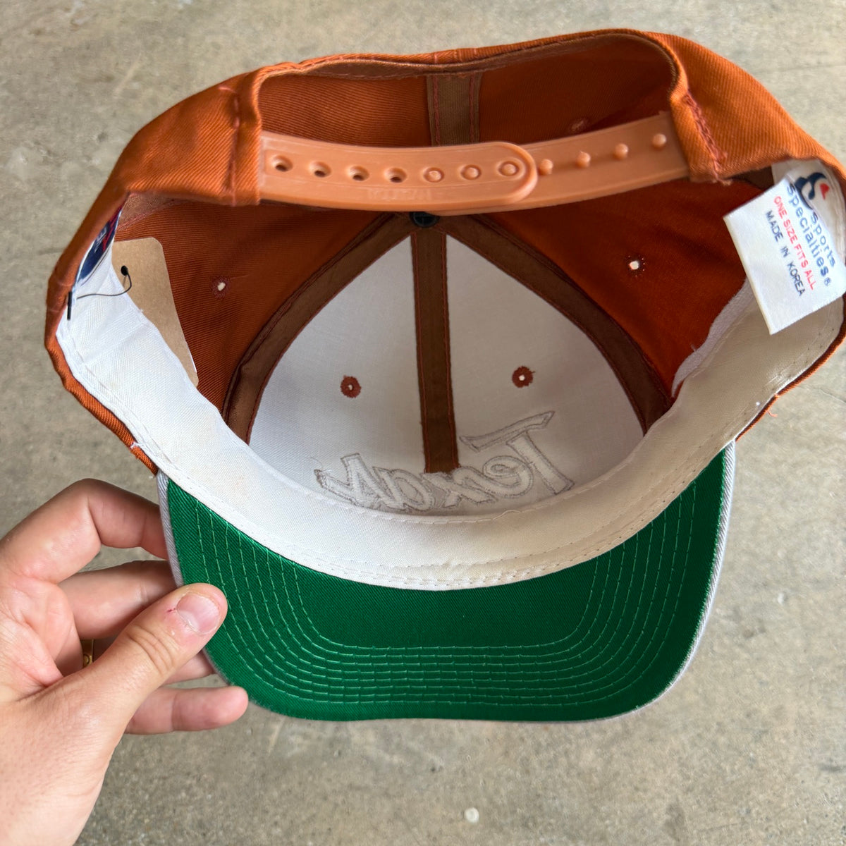 90s Burnt Orange Texas Longhorns Sports Specialties Snapback Hat 5789