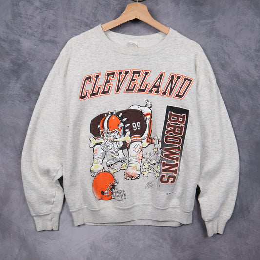 90s Grey Cleveland Browns Crewneck Sweatshirt 6529