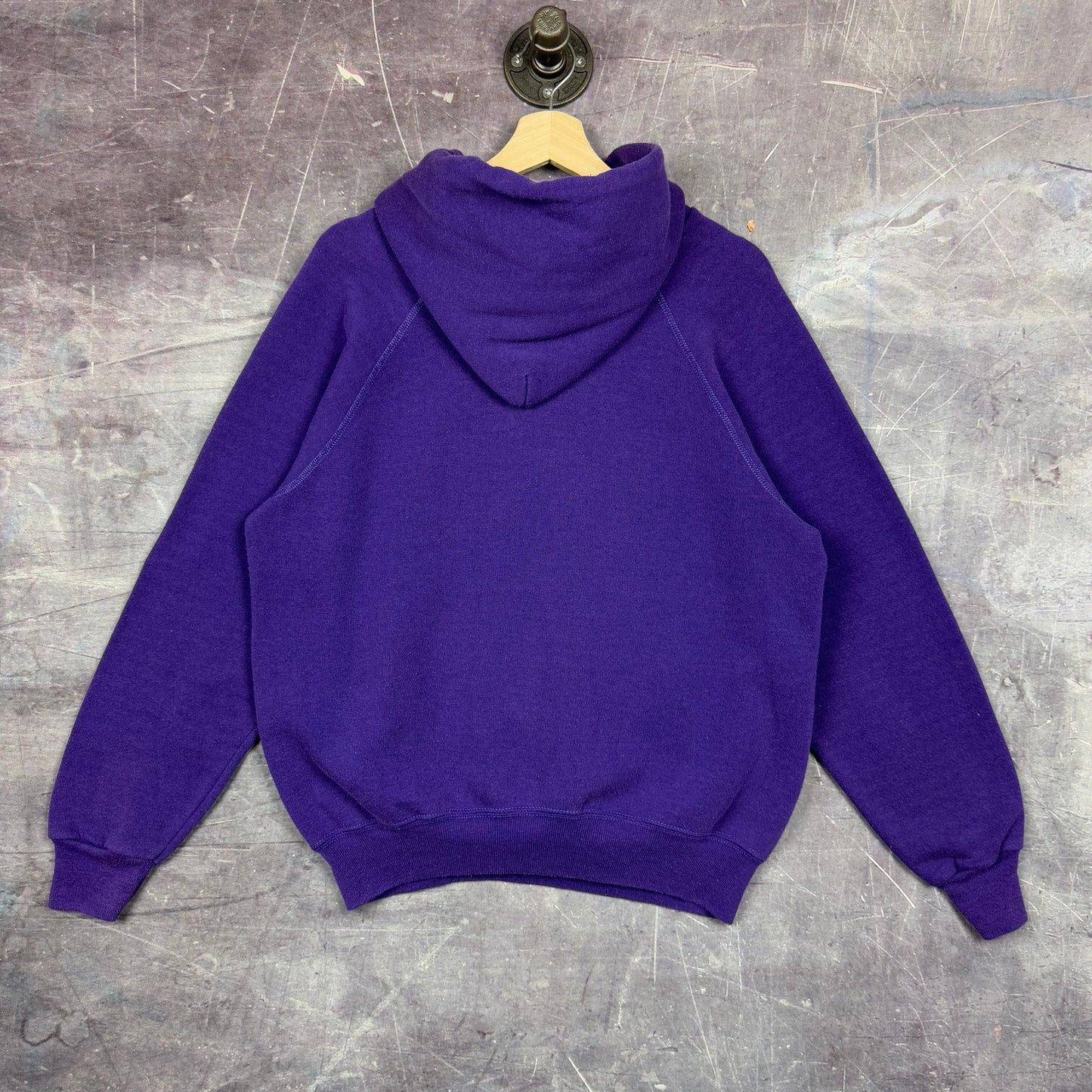 80s Purple Lee Blank Essential Hoodie M 1231