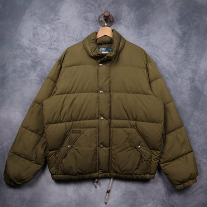90s Olive Green Polo Ralph Lauren Down Puffer Jacket 5493