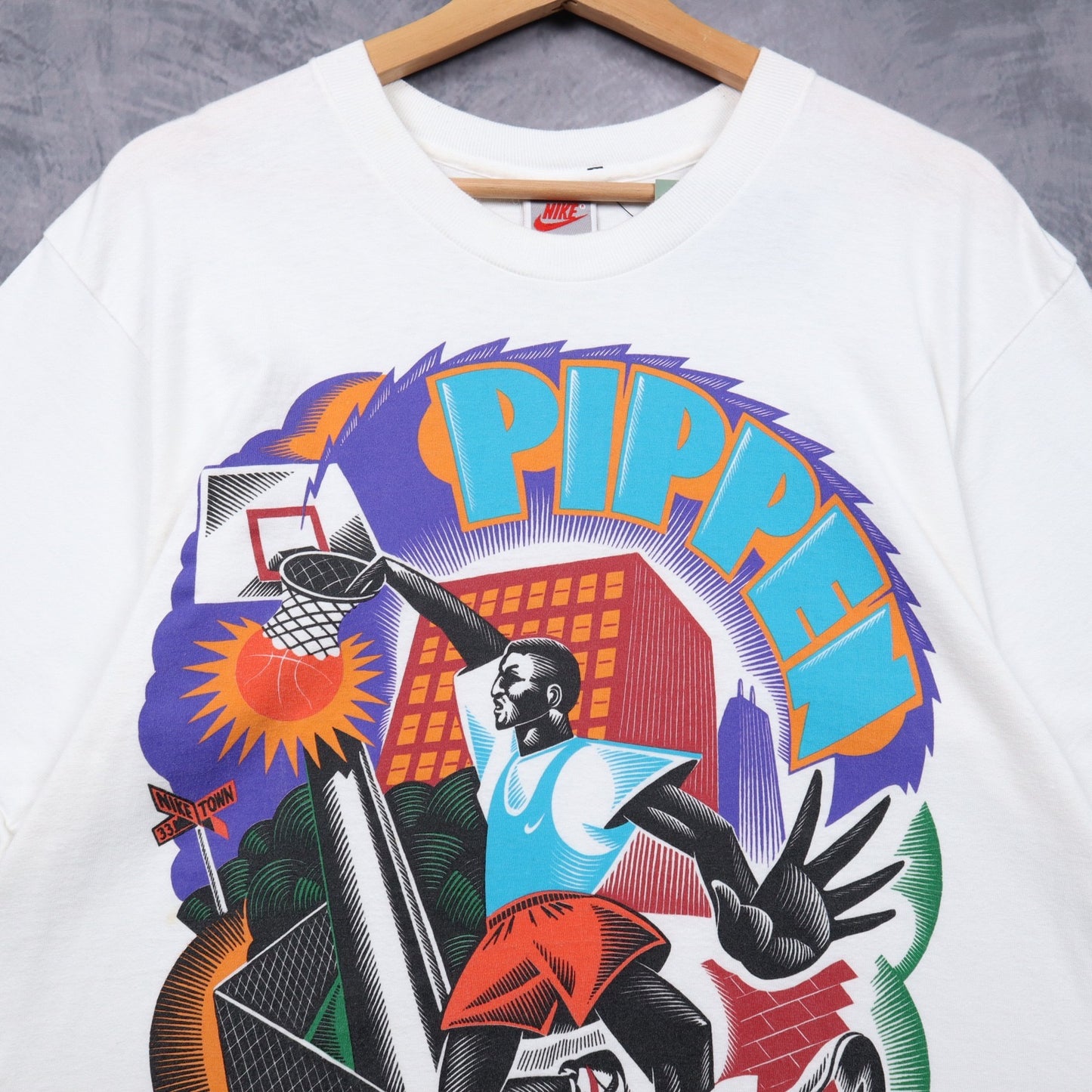 90s White Nike Pippen Hoop Heroes Shirt 4920