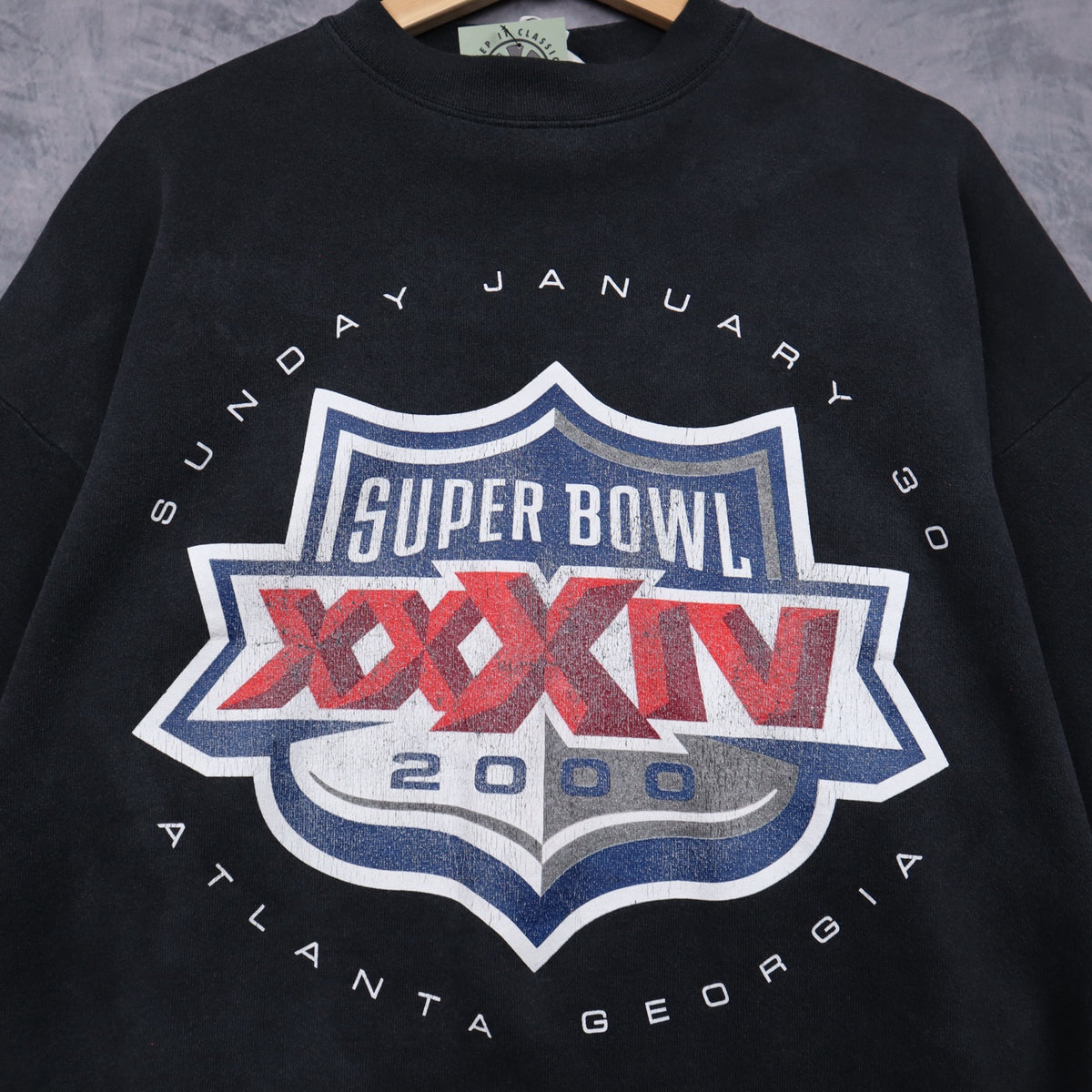 2000 Black Super Bowl XXXIV Atlanta Crewneck Sweatshirt 6478