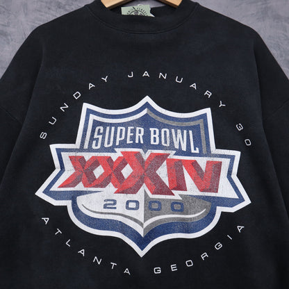 2000 Black Super Bowl XXXIV Atlanta Crewneck Sweatshirt 6478