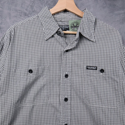 Early 2000s Black and White Polo Jeans Co. Ralph Lauren Check Long Sleeve Button Up Shirt 5429