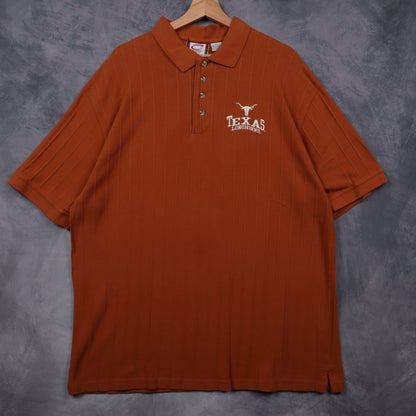 90s Burnt Orange Texas Longhorns Polo Shirt 5896