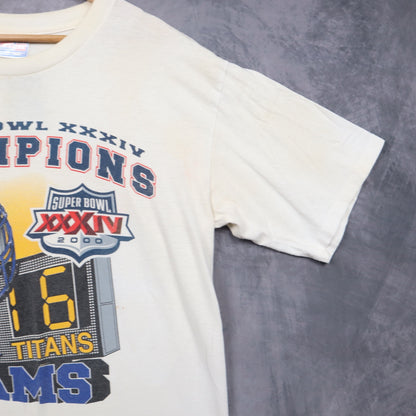 2000 Cream St. Louis Rams Super Bowl XXXIV Champions Shirt 6681