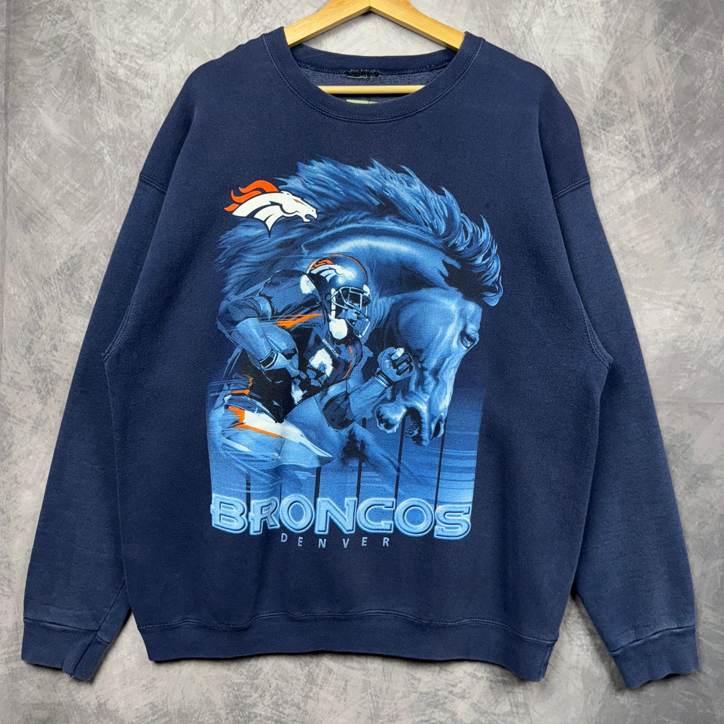 90s Blue Denver Broncos Crewneck Sweatshirt 4128