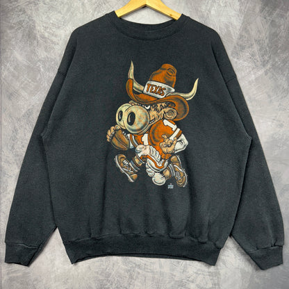 90s Black Texas Longhorns Crewneck Sweatshirt 4389