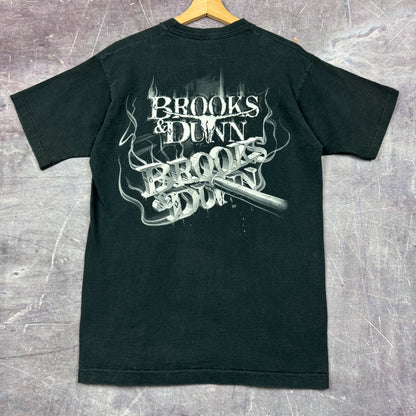 90s Black Brooks & Dunn Borderline Graphic Shirt M 0873