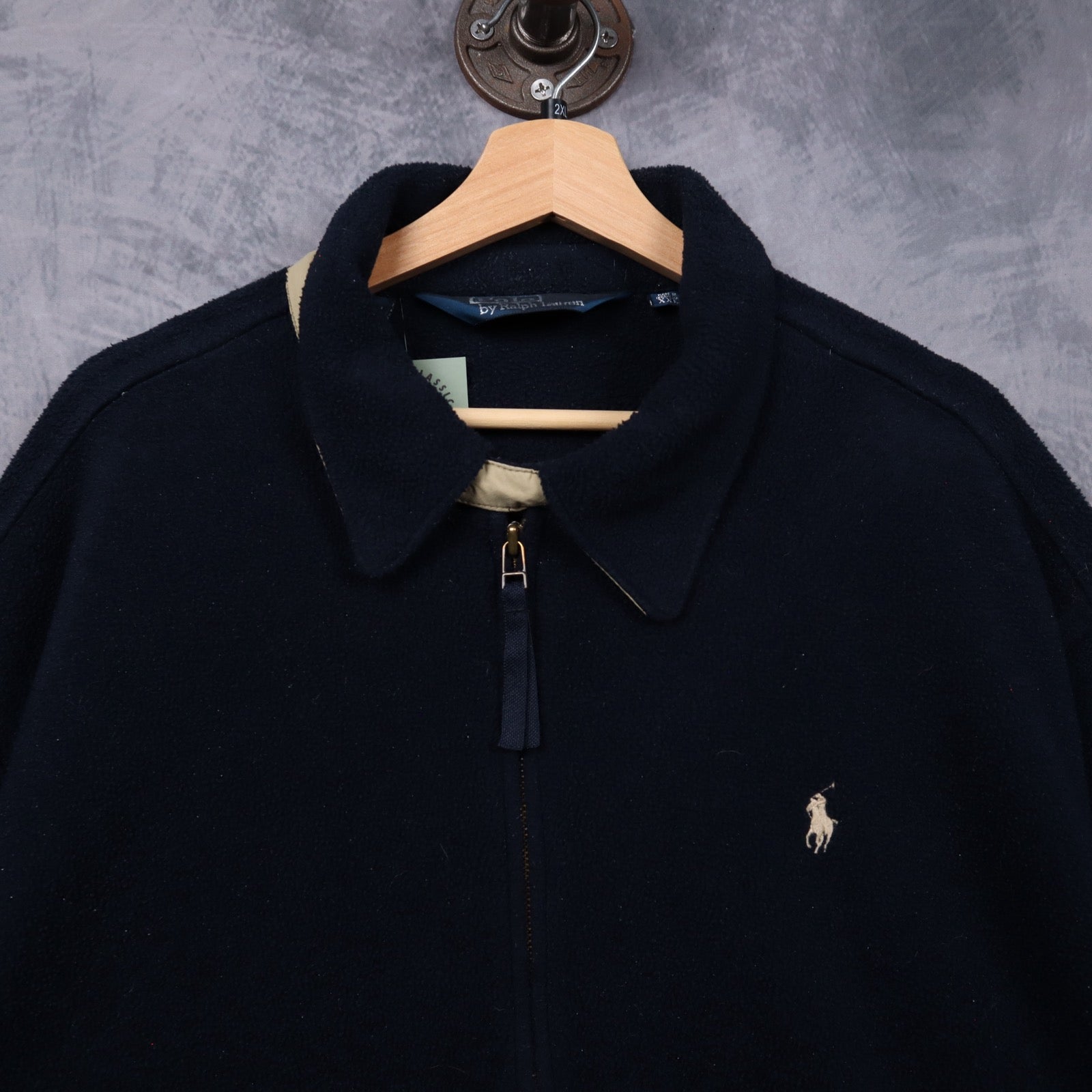 90s Navy Polo Ralph Lauren Harrington Fleece Jacket 5490