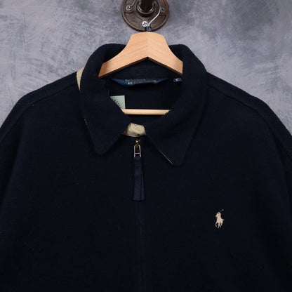 90s Navy Polo Ralph Lauren Harrington Fleece Jacket 5490