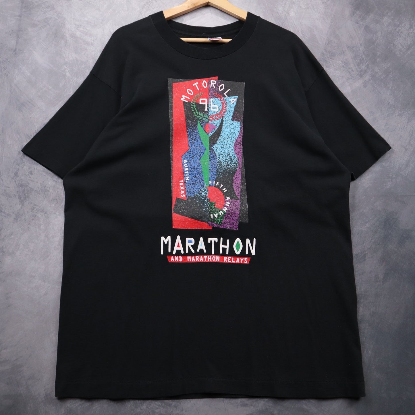 1996 Black Motorola Austin Marathon Shirt 4668