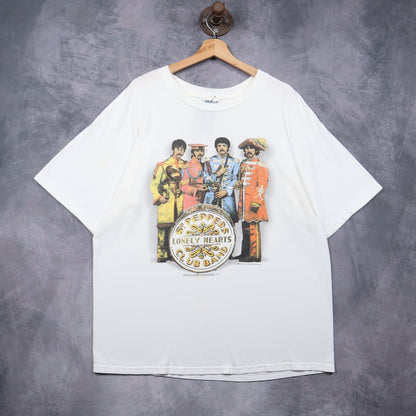 1995 White The Beatles Sgt. Peppers Lonely Hearts Club Band Shirt 4938