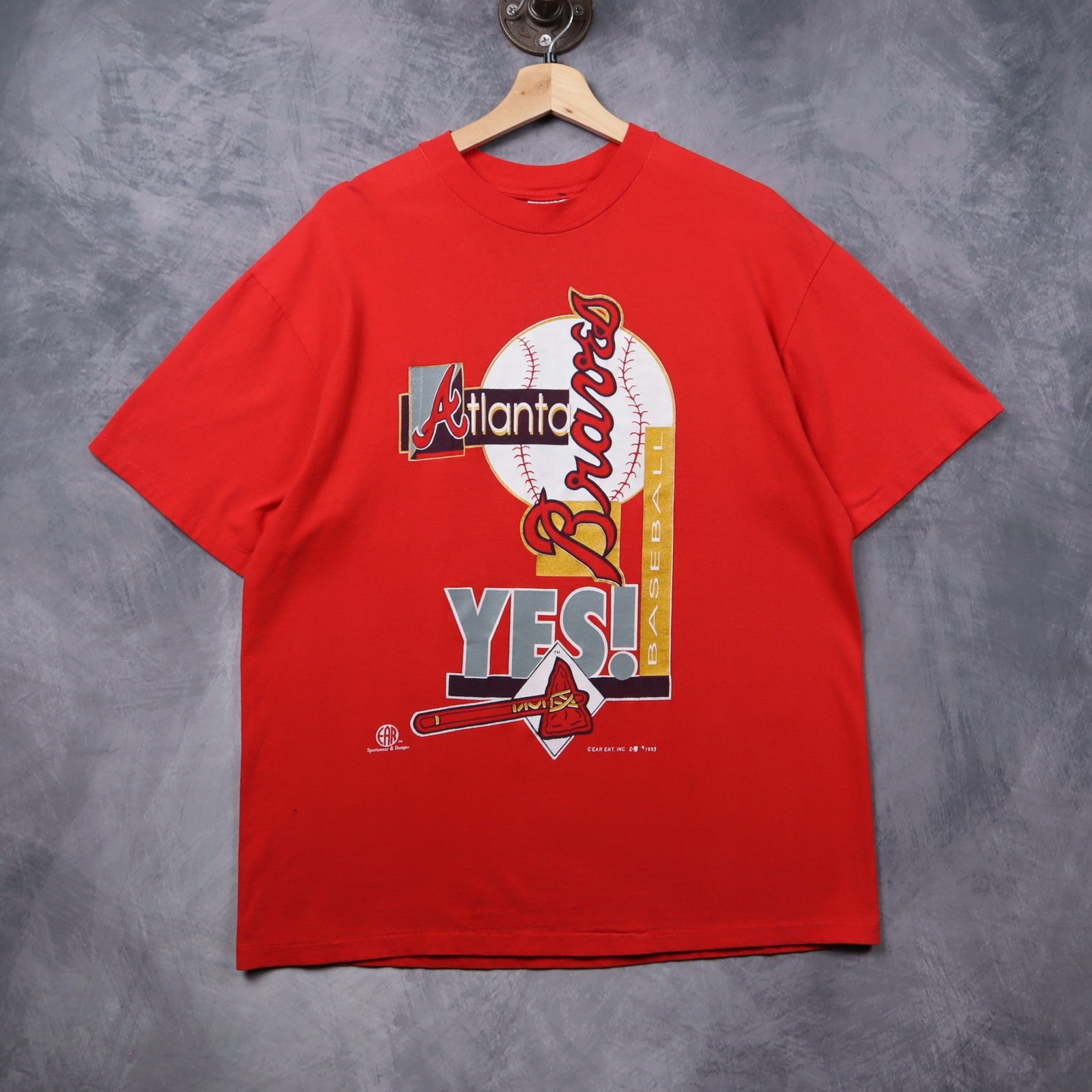 1993 Red Atlanta Braves Yes! Baseball Shirt 5458
