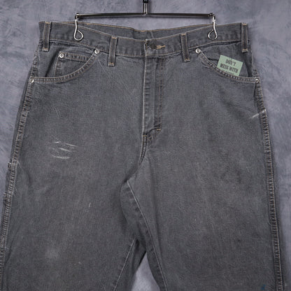 Early 2000s Faded Black Dickies Denim Carpenter Shorts 5211