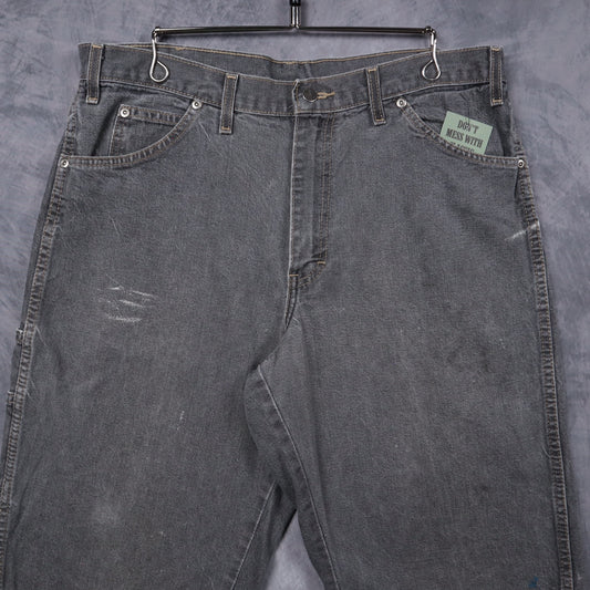 Early 2000s Faded Black Dickies Denim Carpenter Shorts 5211