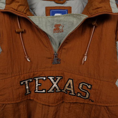 90s Burnt Orange Texas Longhorns Starter Hooded Pullover Jacket 5928