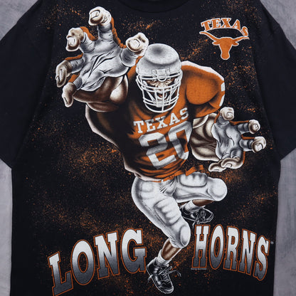 90s Black Texas Longhorns All Over Print Shirt 5730