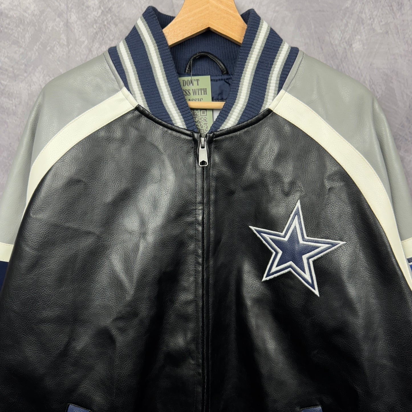 00s Black Dallas Cowboys Leather Jacket 4095