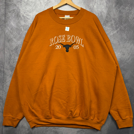 2005 Orange Rose Bowl Texas Longhorns Crewneck Sweatshirt 4363