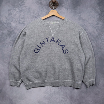 60s Grey Gintaras Russell Athletic Single V Crewneck Sweatshirt 5576