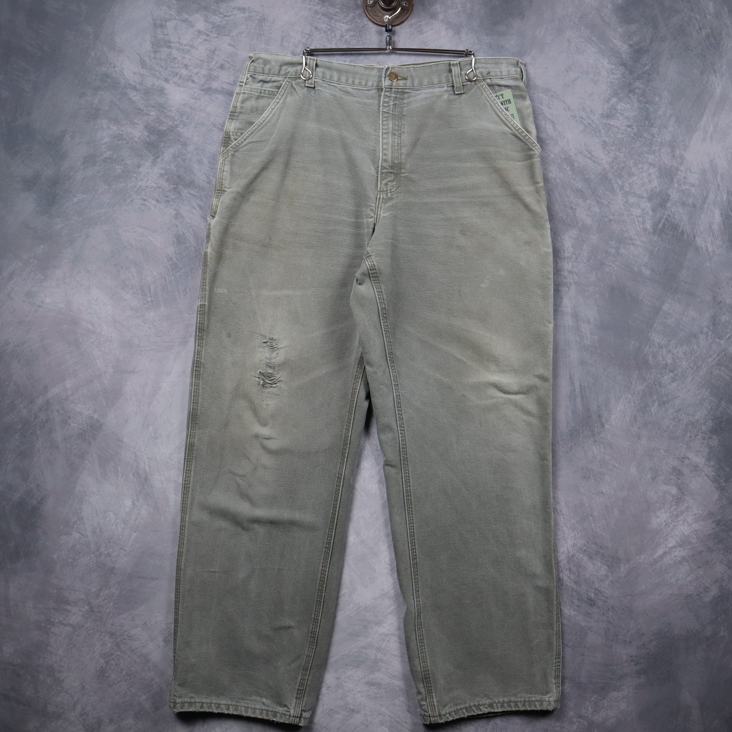 90s Faded Green Carhartt Carpenter Work Pants 5244