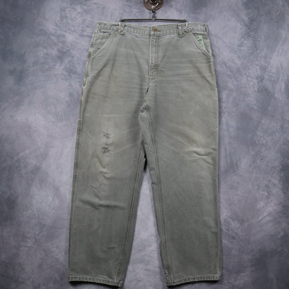 90s Faded Green Carhartt Carpenter Work Pants 5244
